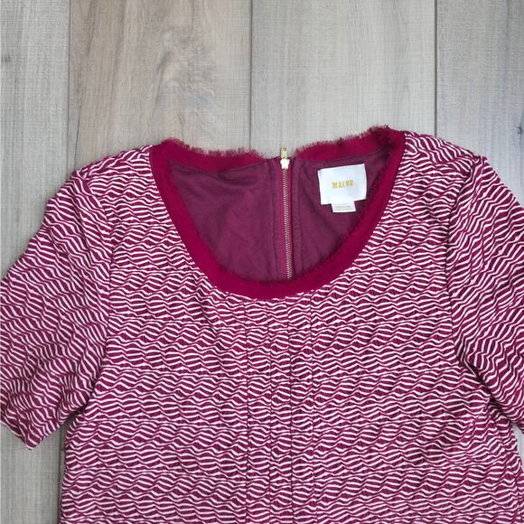 Anthropologie Maeve Dora Dress Red Print Short Sleeve Mini Dress Women Sz M - Picture 9 of 9